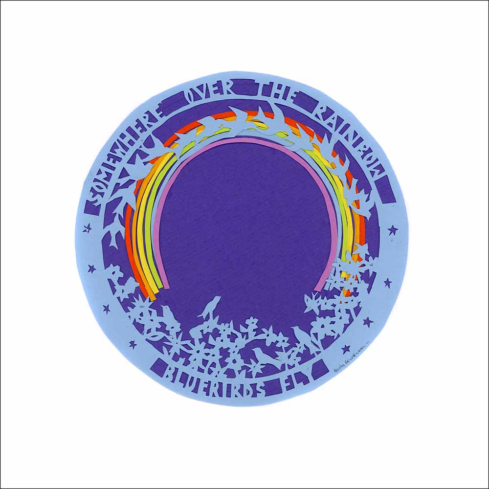 Somewhere over the Rainbow, unframed original paper cut