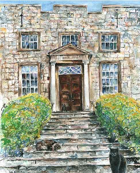 The Great West Hall Entrance at Hazlewood Castle, unframed Giclée limited edition print