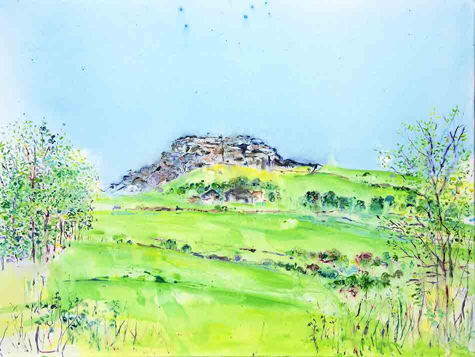 The Joy of Almscliffe Crag, unframed original painting