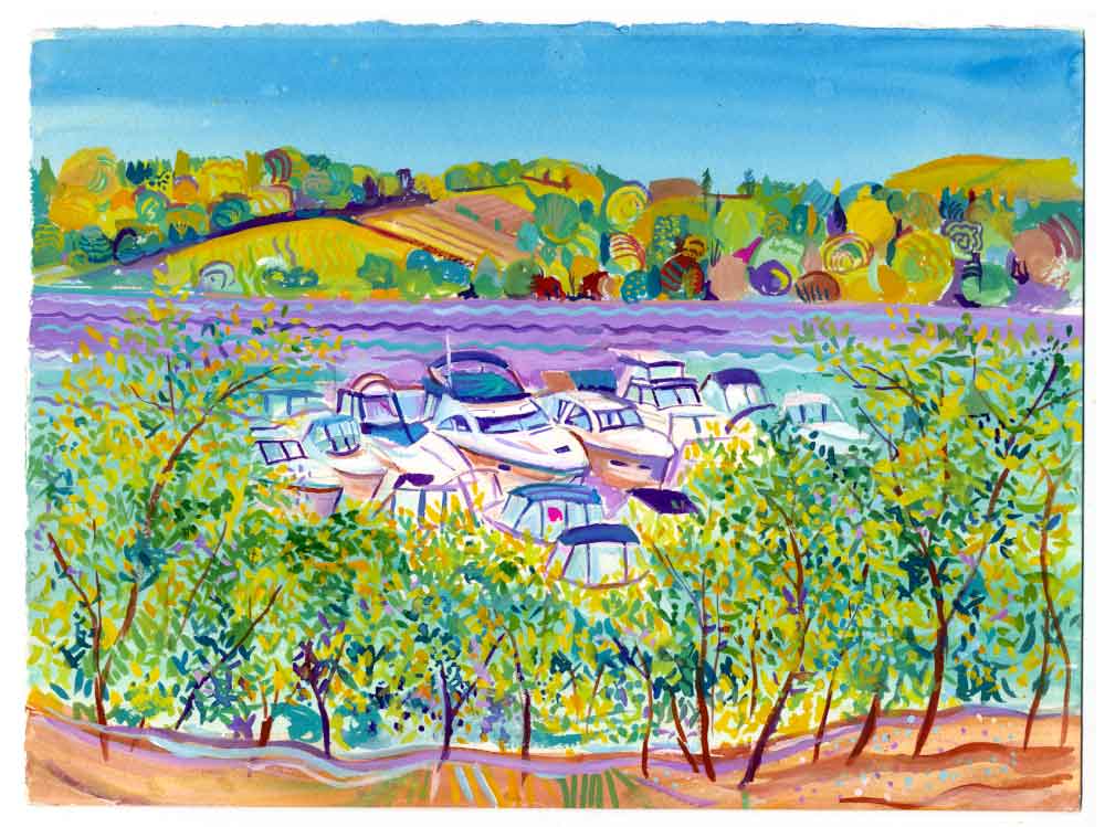 The Marina, unframed original painting