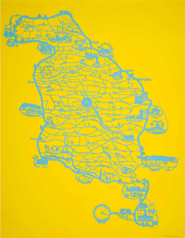 Tour de France Grand Départ Stage 1 2014 Map, unframed Giclée limited edition print